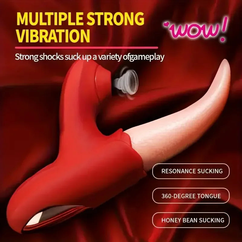 Adult Sex Toys for Women 4in1 Vibrator with Tongue Thrusting Dildos G Spot Dildo 10 Clitoral Licking Modes Female Masturbation
