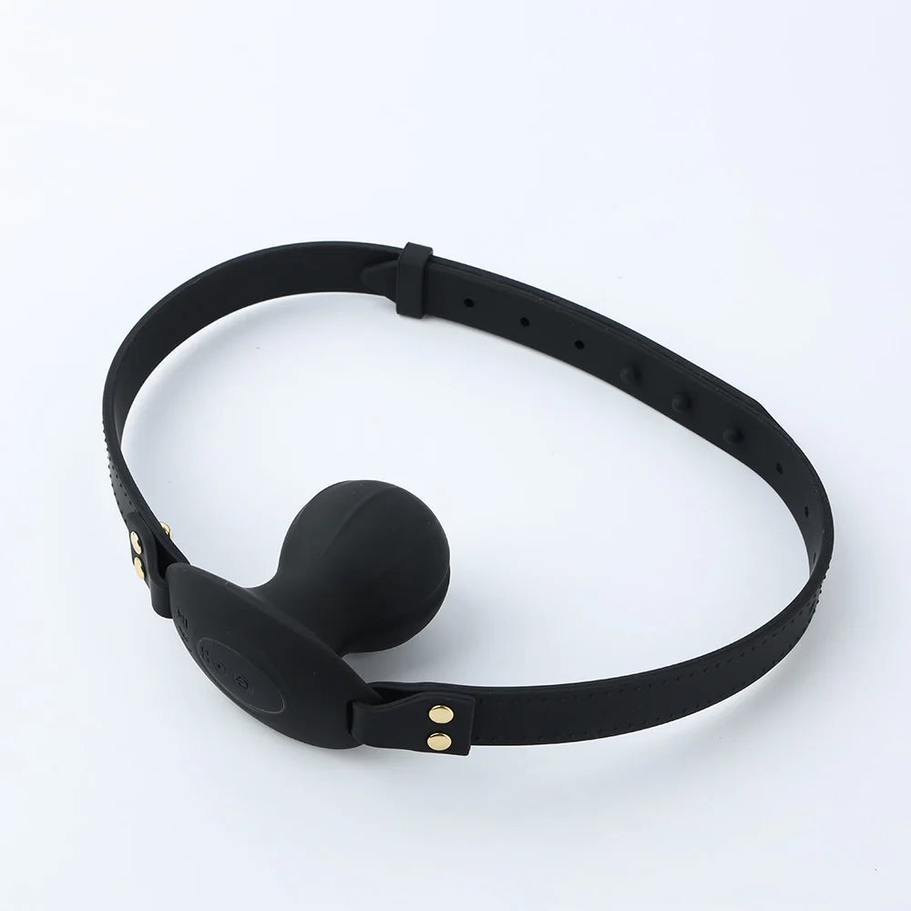 Electric Shock Mouth Gag, Remote Control, Leather Strap, Microcurrent, BDSM Electroshock Ball Gag for Sex Games, Adult Sex Toys
