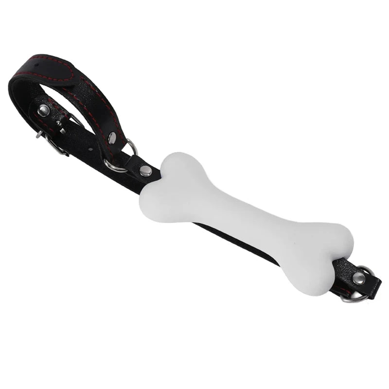 Open Mouth Gag Soft Harness Ball Gag Silicone Dog Bone BDSM Bondage Slave Gag Plug SM Sex Toys for Women Adult Products