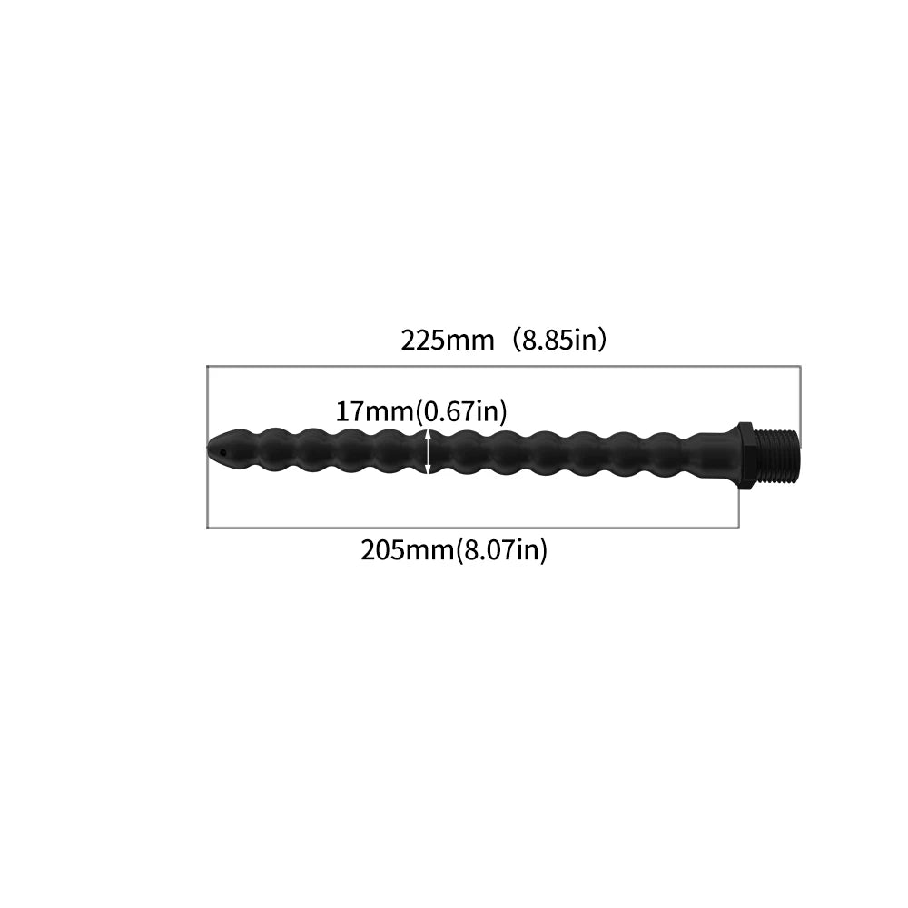 Silicone Long Anal Beads Plug Dilator Douche Enema Vagina Cleaning Kit Buttplug Syringe Shower Head Gay Sex Toy For Couples