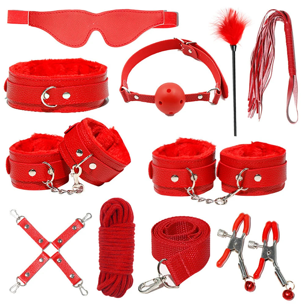 Sex Toys For Women BDSM Sets Nylon Adult Sex Toys Handcuff  Strapon Exotic Accessories Sex Games Whip Nipple Clamp Vibrator