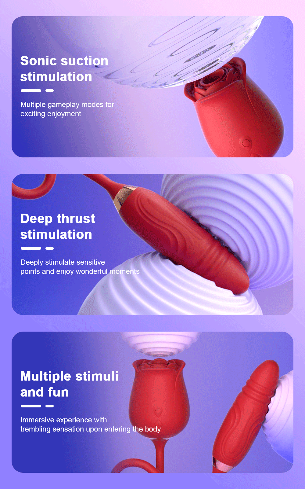 Sexy Adult Female Rose-Sucking Dildo Vibrator for Women Nipple Clit Stimulator Vibrating Penetration Vagina Vibrator Sex Toys 18