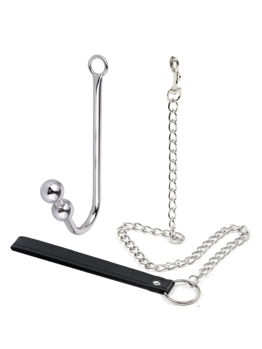 Stainless Steel Anal Hook With Long Leash Fetish Sexy Butt Plug SM Erotic Games Toys Slave Anal Toys Sex Tools For Couples