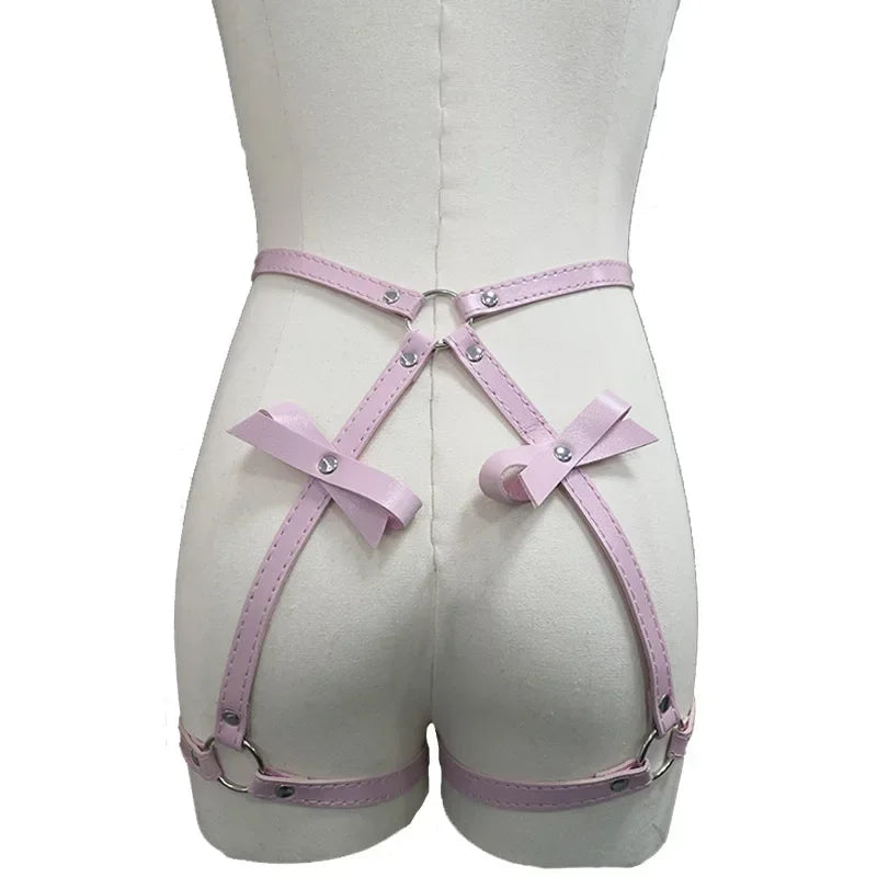Adult Sexy Underwear BDSM Leather Bondage Lingerie Buttocks Erotic Leg Harness Suspenders Handcuffs Garter Strap For Women Men