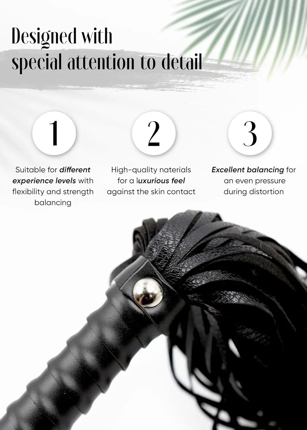 Premium BDSM Leather Bonddage, SM Spanking Paddle Whip, Flogger Adult Play, BDSM Set Soft and Durable, Roleplay Adult Toys