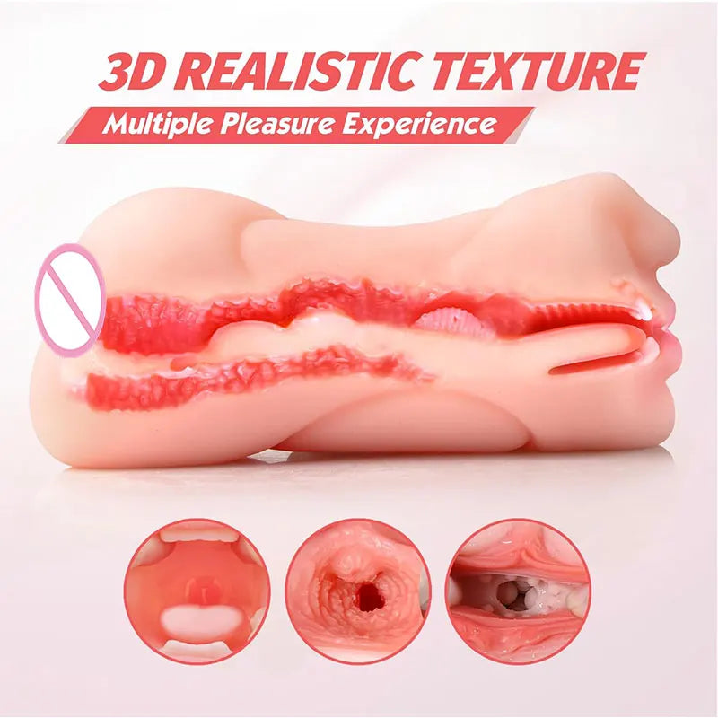 3 in 1 Male Sex Toys with Sexy Mouth Realistic Vagina and Tight Anus Ass Oral Sex Doll Stroker Adult Toys Adult Supplies for Men