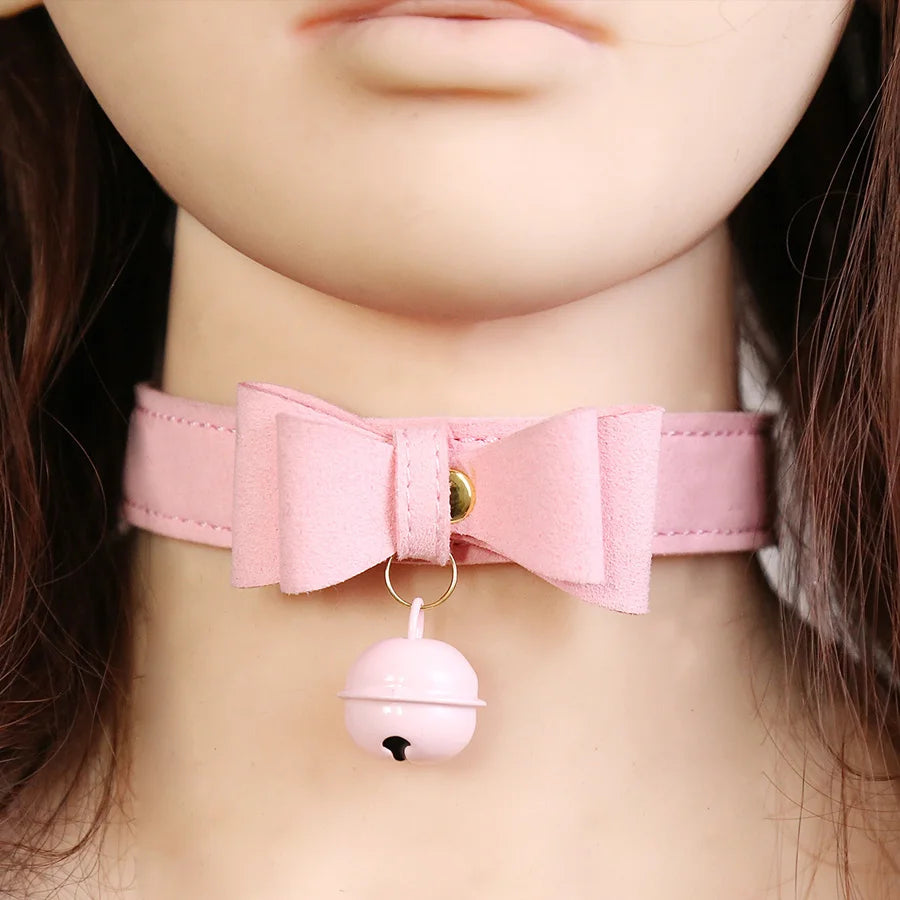 Sexy PU Leather Collar Bell Choker Slave Costume BDSM Bondage Necklace Neckband Sex Toys Adults SM Erotic Accessories