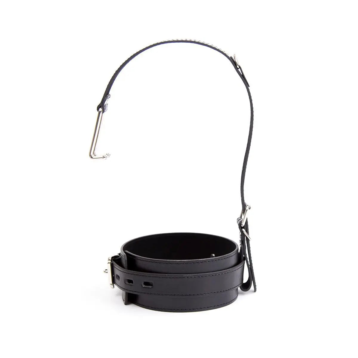 Slave Bondage Leather Choker Collar Strap with Smooth Stainless Steel Nose Hook for Fetish Bdsm Restraint Flirting Sex Toys