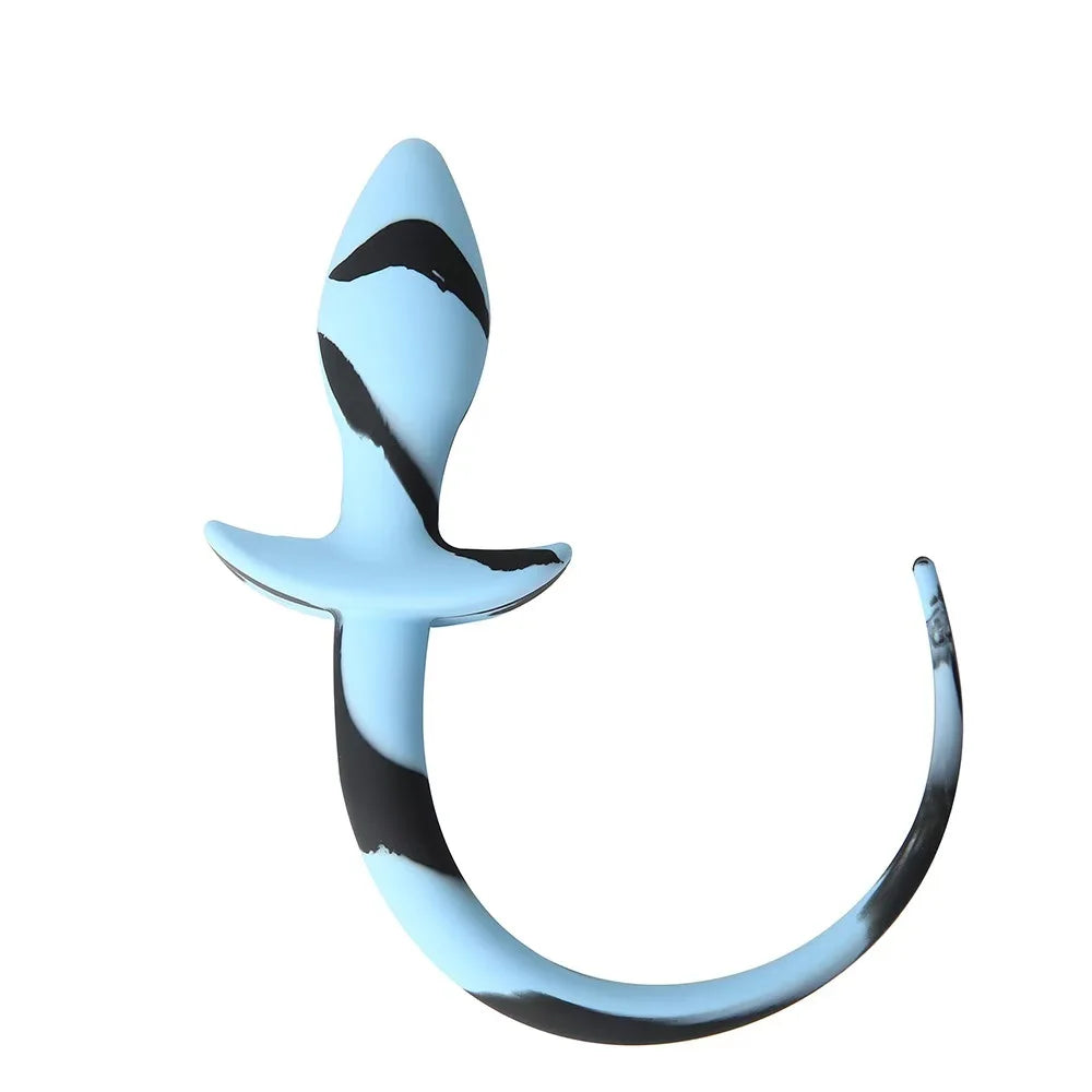 Factory Sales Silicone Dog Tail Luminous Anal Plug Puppy Play Anal Accessories G-Spot Prostate Massage Butt Plug Fetish Sex Toys