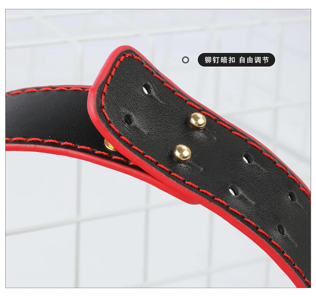 Sex toys Adult adult sex toy black red leather collar fetish couple punishment restraint training neck cover