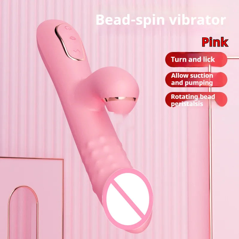 Female sex toy vibrator inserted into anal dildo licking female sex toy automatic rotating masturbation stick adult product