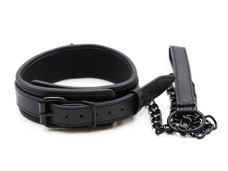 Bdsm Collar Leather Iron Chain Link Bdsm Slave Collars Bondage Collar Bdsm Sex Toys For Women Couples Adults Sexy Toys Sex Shop