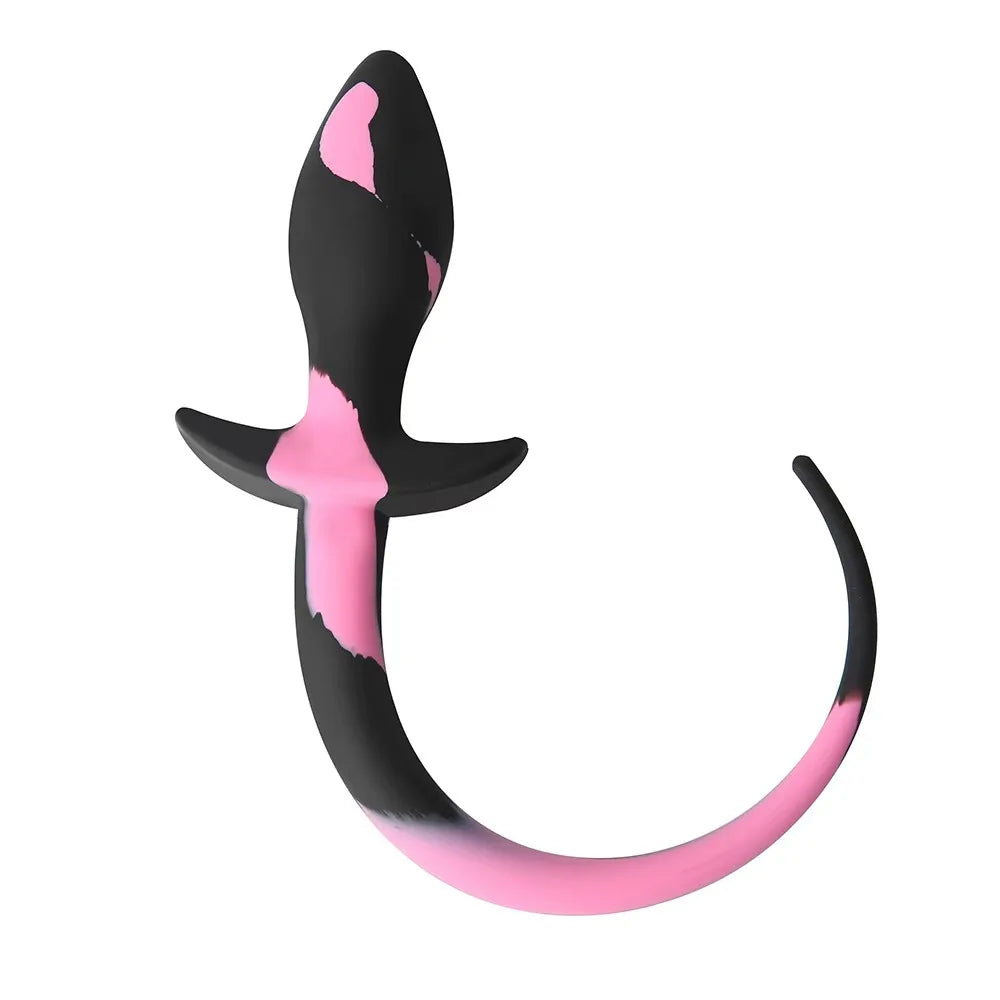 Factory Sales Silicone Dog Tail Luminous Anal Plug Puppy Play Anal Accessories G-Spot Prostate Massage Butt Plug Fetish Sex Toys