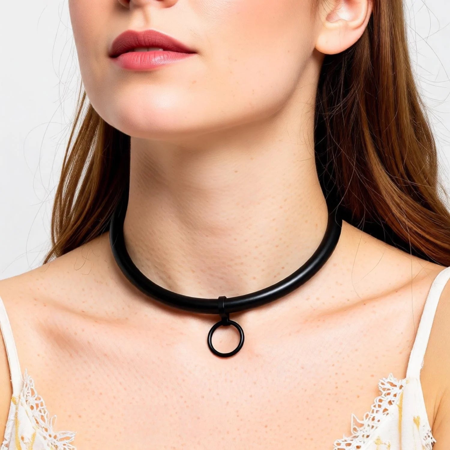 Brushed matt stainless steel slave collar necklace lockable torque necklace choker fetish wear jewelry Collar
