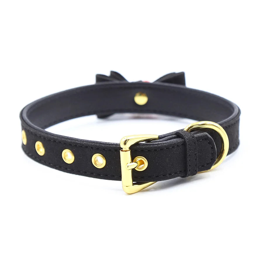 Sexy PU Leather Collar Bell Choker Slave Costume BDSM Bondage Necklace Neckband Sex Toys Adults SM Erotic Accessories