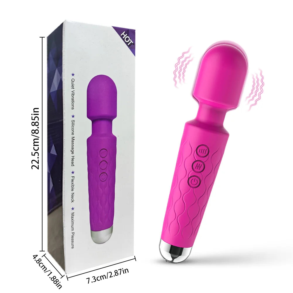 Silicone Powerful AV Vibrator, Female Nipple Clitoris G-spot Stimulation Masturbator, Couples Adult Sexy Sex Toys, Sex Toys 18+