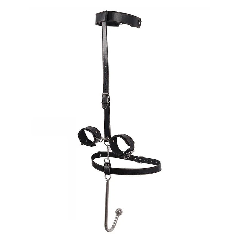 Bondage Gear Adult Sex Toy Set Anal Hook Mouth Gas Harness BDSM Handcuffs Mouth Plug Adjustable Collar Slave Bondage Sex Toys