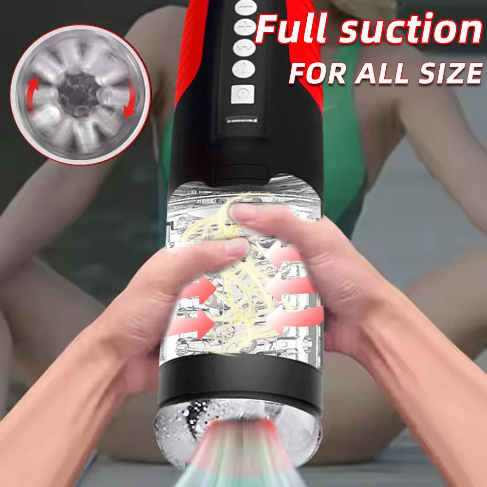 Male Masturbator Penis Pump sex Toys Vacuum Pump 7 Thrusting Rotating Vibrating Sucking Licking  Adult Toys Mens Sex Toys Pumps