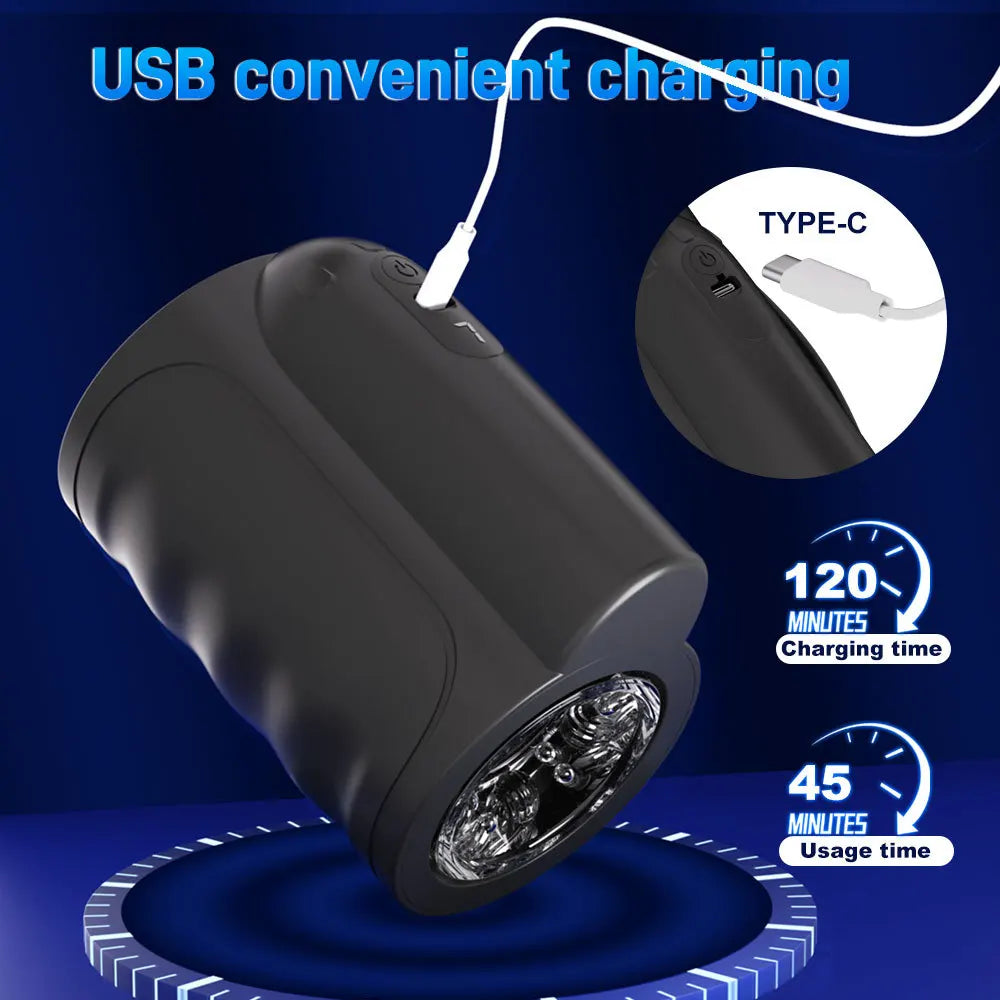 Handheld Automatic Male Masturbator,with Anti-slip Belt,Double Headed Penetration Penis Stroker Massager,Adult Sex Toys for Men