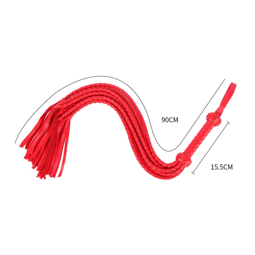 Durable Woven Pattern Leather Whip Bdsm Bondage Restraints Adult Games Sex Toys For Couples Flirting Erotic Products Party Props