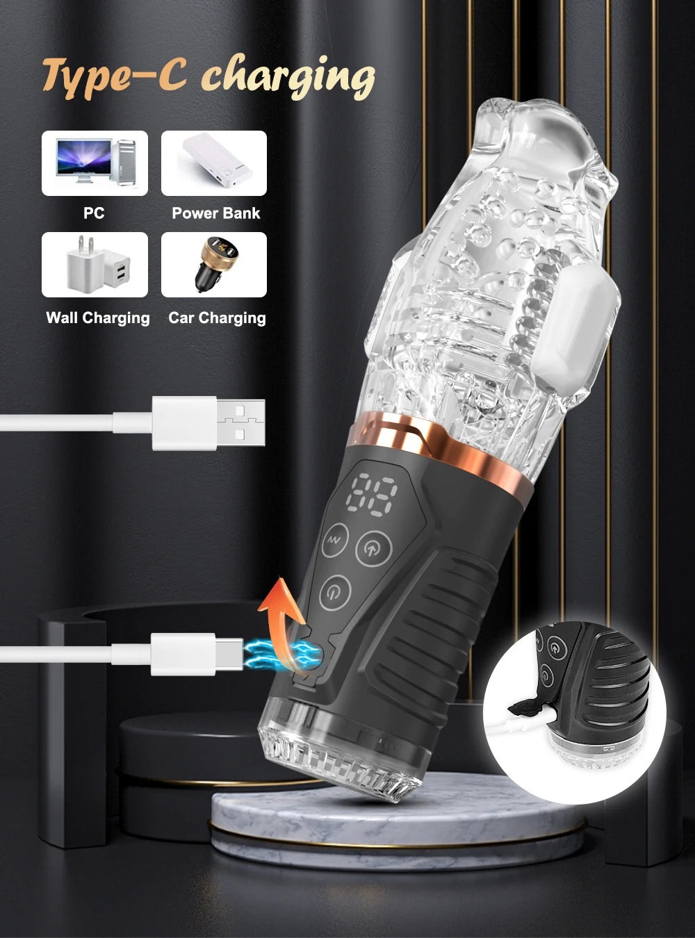 New Automatic Male Masturbator for Men 360 Rotation Vibrator Penis Massager Vagina Pussy Male Masturbation cup Sex Toys for Men