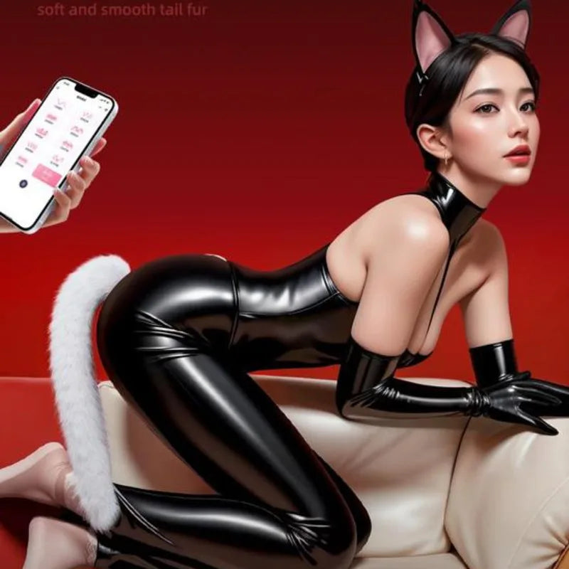 Fox Tail Anal Vibrator Butt Plug Replaceable Silicone Plugs Sex Adult Toys Flirting Tool For Couples SM Role Play Remote Control