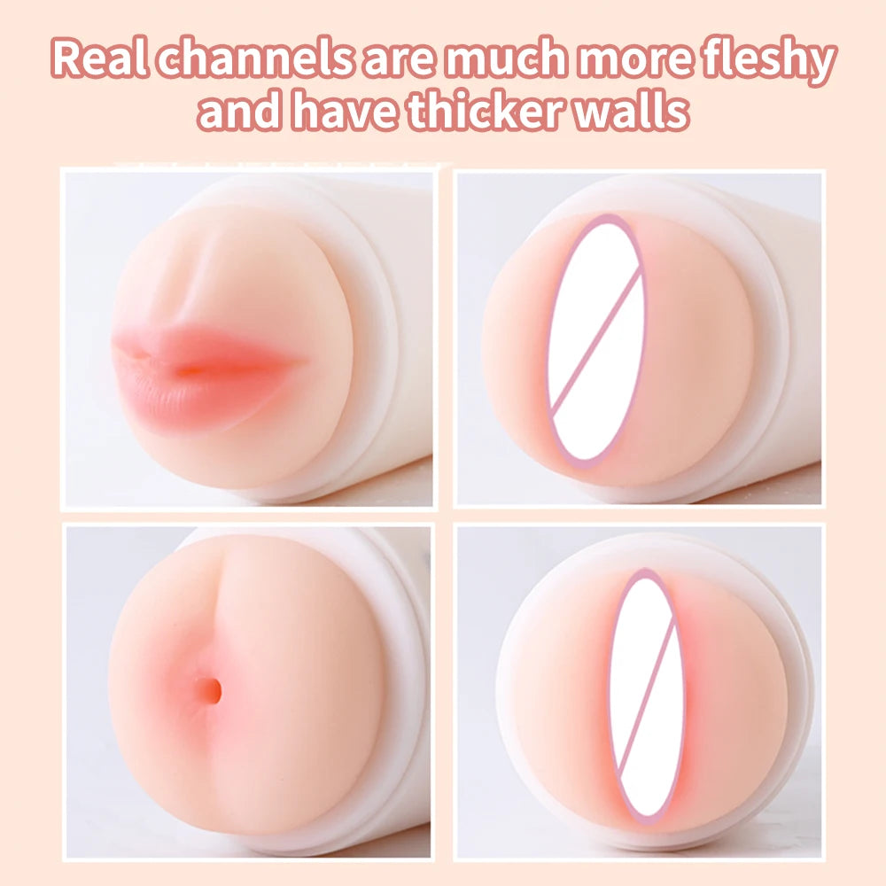 Realistic Vagina Sex Toys Scrotum Stimulator Safe Silicone Vaginal Male Masturbator Soft Pocket Pussy Male Sex Toys for Adult