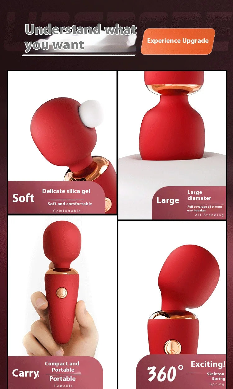 Mini AV Stick Vibrator for Women USB Charging Portable Adult Magic Wand Ice Cream Vibrator 10 Frequency Vibrating Sex Toys