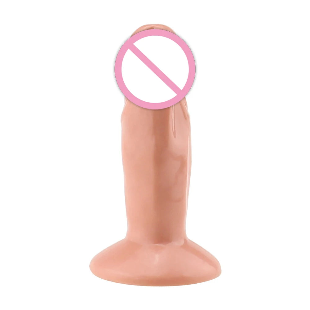 Female Mini Dildo Simulation with Suction Cup Small Realastic Silicone Soft Thick Penis Adult Erotic Sex Toys Anal Dick Sexshop