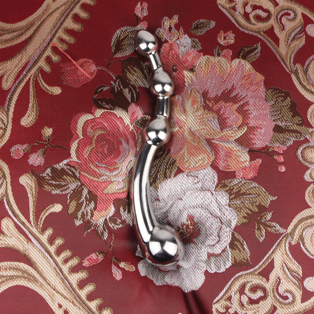 22cm Heavy Stainless Steel Double Heads Dildo Butt Plug G Spot Masturbators Wand Anal Beads Vaginal Stimulation Couple Sex Toys