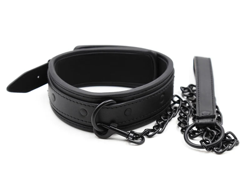 Bdsm Collar Leather Iron Chain Link Bdsm Slave Collars Bondage Collar Bdsm Sex Toys For Women Couples Adults Sexy Toys Sex Shop