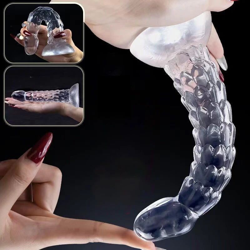 Dragon Scale Dildo Female Toys Sex Toys Strong Suction Cup Realistic Transparent Penis Dildo Penis Dildo Adult Masturbation