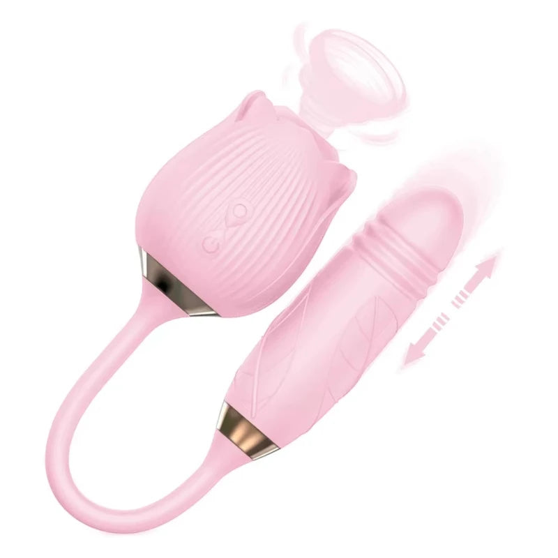 Licking Vibrator for Women Clitoral Nipple Stimulator Massager Thrusting Dildo 2 in 1 Sex Toy for Women Adult Sex Products