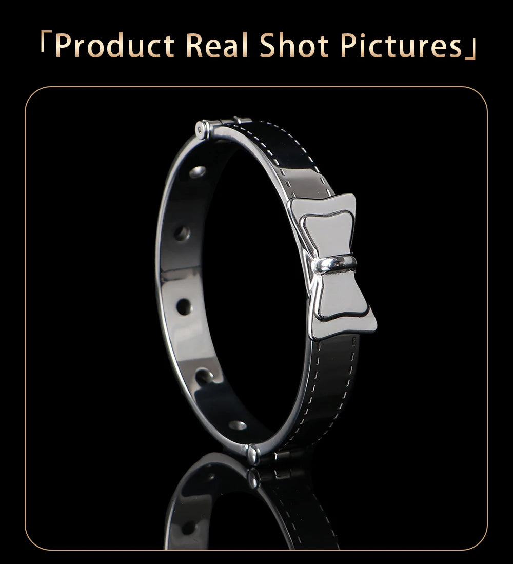 SHAZ Thick Heavy Collar Neck Sleeve Lockable Slave Dog Hentai Stainless Choker BDSM Accessories Adult Game Sex Toy Men Women 18+