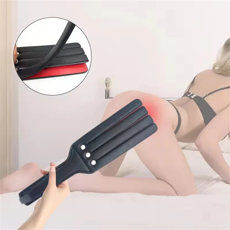 SM Leather Spank Fetish Bondage Sex Whip Flogger Sex Harness Restraint Spanked BDSM Clapper Erotic Bondage Gear For Women