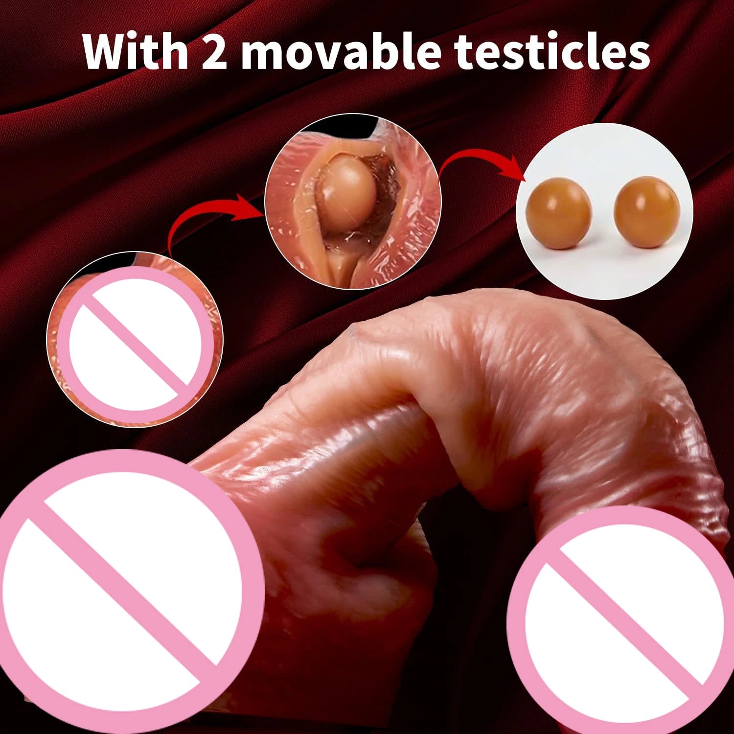 Realistic Dildos for Women Skin Sliding Foreskin Testicles Dildo Anal Vaginal Stimulation Strap on Big Penis Sex Toys for Woman