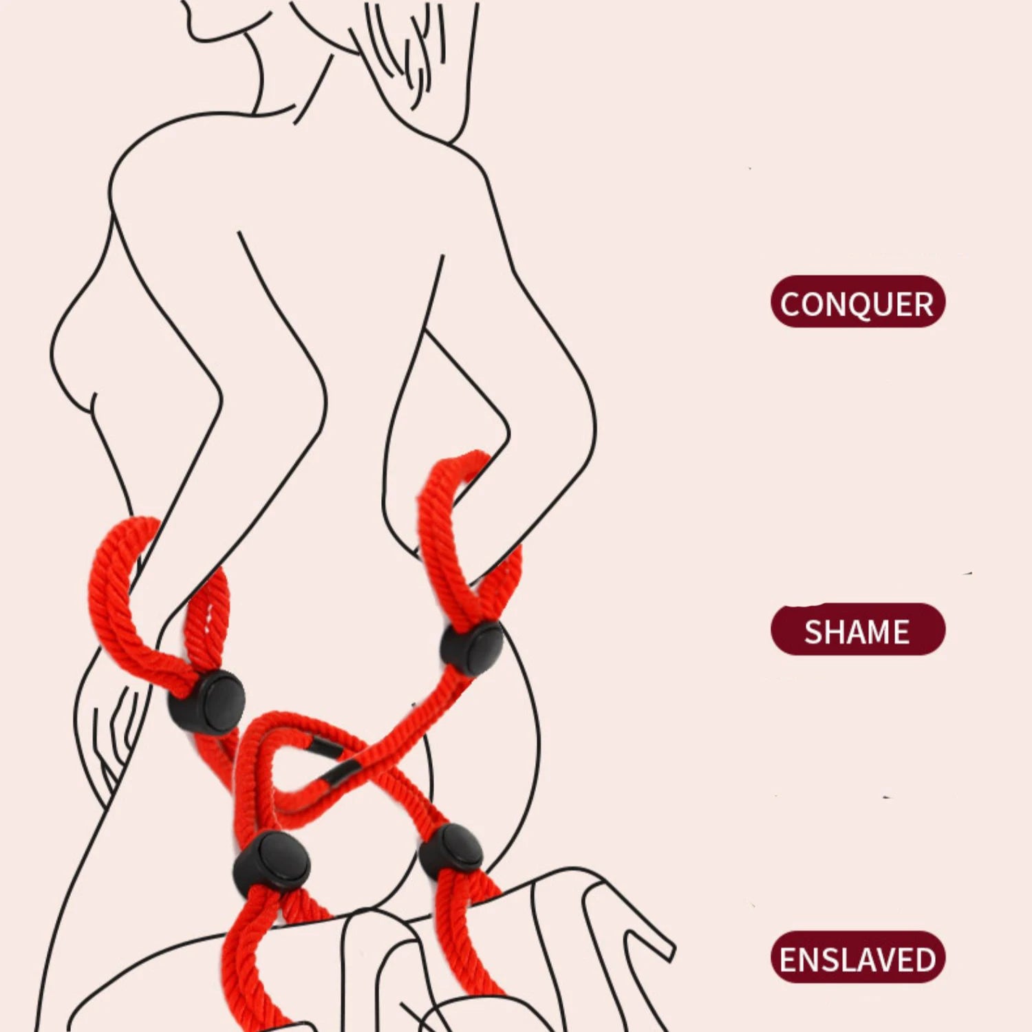 BDSM Sex Handcuff SM Hand Restraint Erotic Shackle Binds Sex Rope Slave Bondage Sexope Ankle Cuffs Backhandcuff Easy to Use Toy