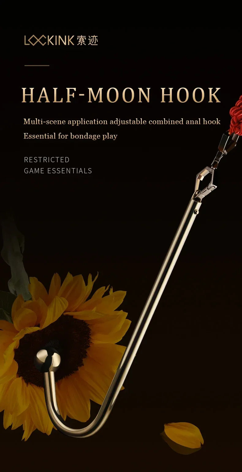 LOCKINK Metal Anal Hook Couple Adults Toys SM Posterior Anal Dilation Single Bead Adjustable Restraint Equipment for Men Women
