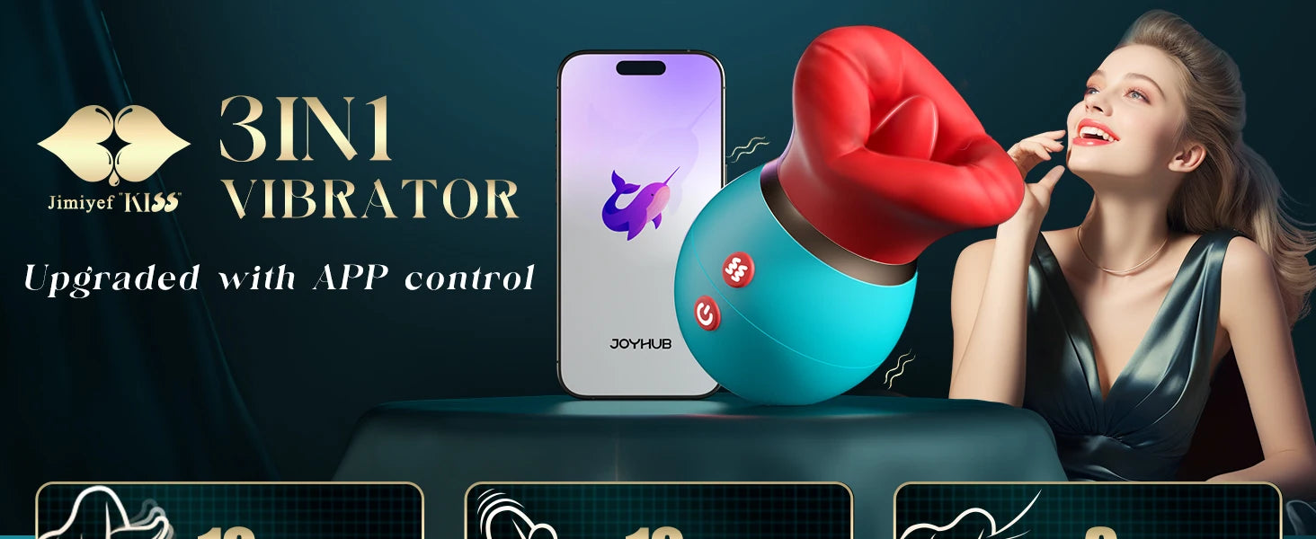 Adult Sex Toys Vibrator with APP Control 3 IN 1 Big Mouth Vibrators Sex Machine 360° Clit Nipple G Spot Anal Toys for Women