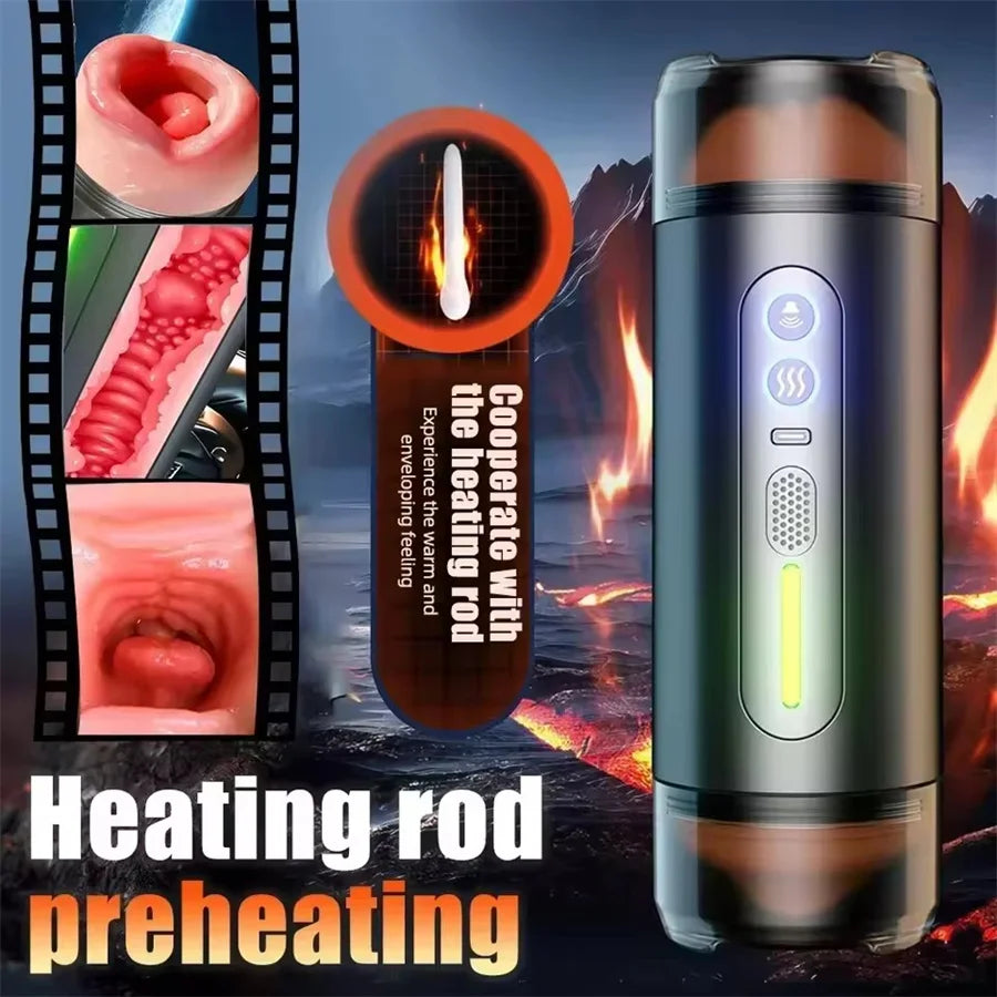 Male Masturbator Automatic Sucking Masturbation Cup For Men Deep Throat Oral Vagina Suction Blowjob Vibrating Sex Machine