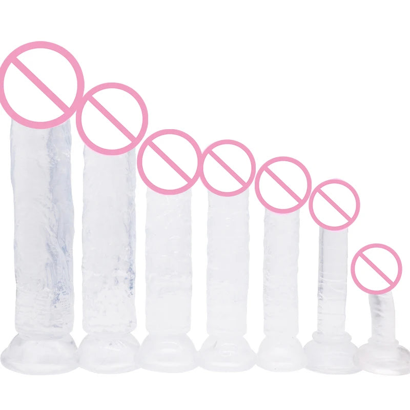 Realistic Dildo Jelly Penis Suction Cup Dildo 7 Size Female Masturbator Clitoral Stimulator Big Dick Lesbian Sex Toys For Women