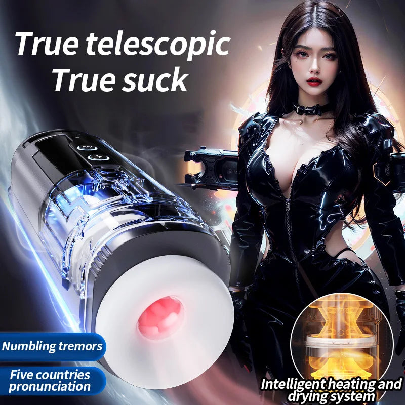 male adult products masturbator vaginal sucking masturbation voice interactive artificial vagina telescopic heated male sex toys