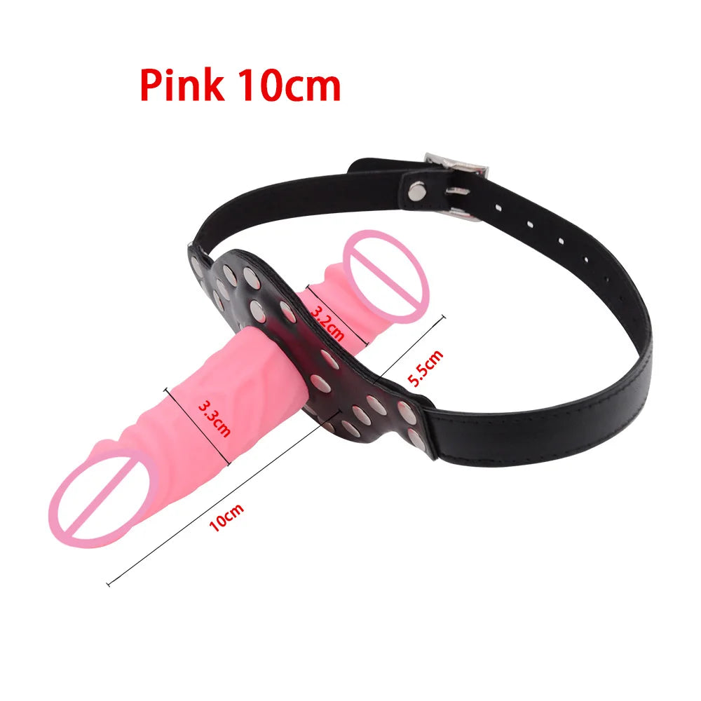BDSM Strap on Penis Mouth Gag Double Dildos Bandage Adult Games Strapon Lesbian Sex Toys for Husband and Wife Sex Products