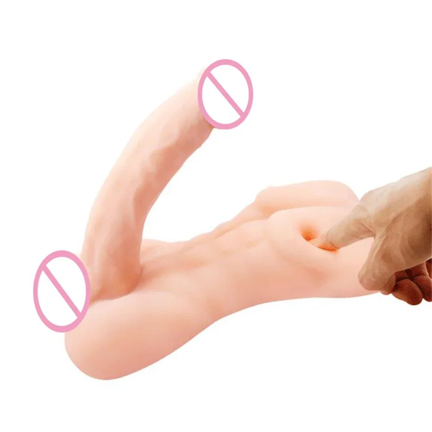 Soft Skin Realistic Penis Sexy Female Vibrating Masturbator Dildo Male Torso Sexsual Love Doll Sex Toys for Women Men 18 Adult