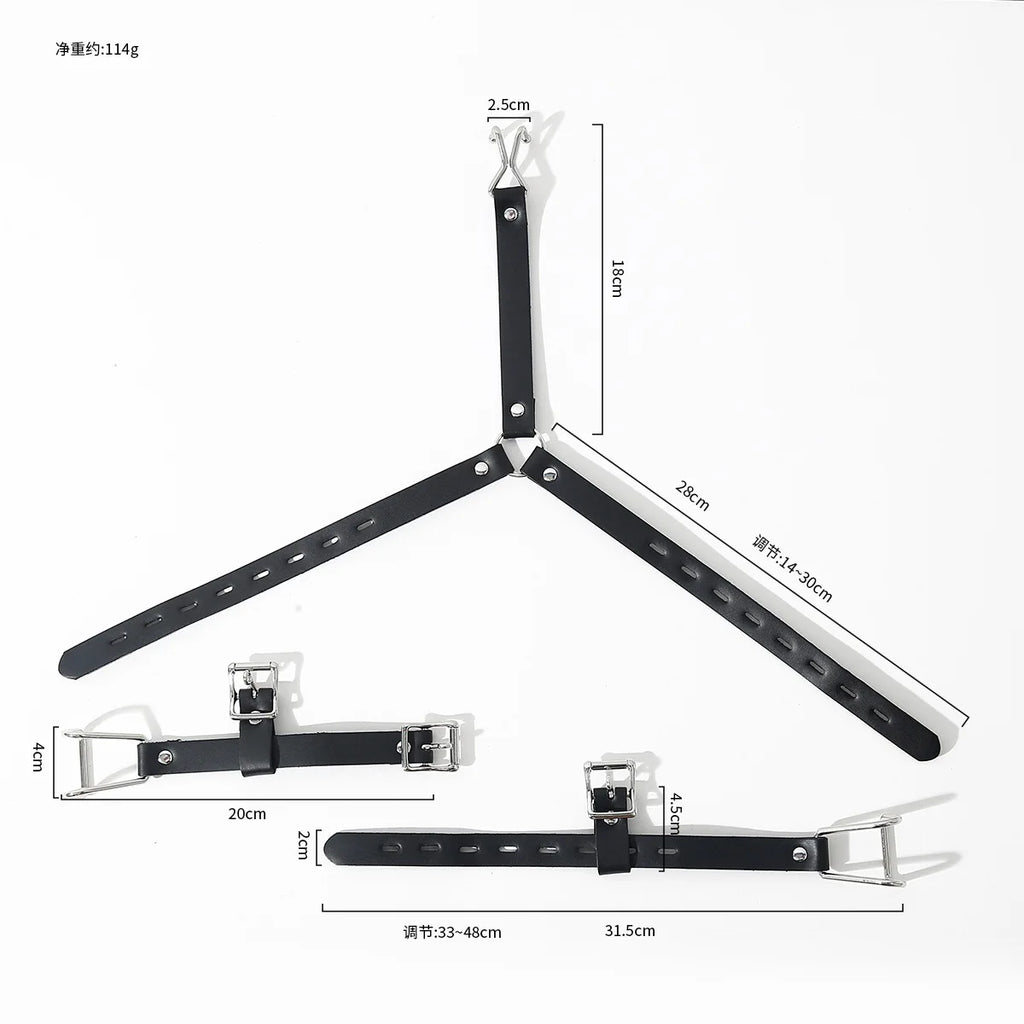 Stainless Steel Spider Ring Gag BDSM Bondage,Nose & Mouth Hook Spreader Leather Head Harness ,Sex Toys For Couples Restraints