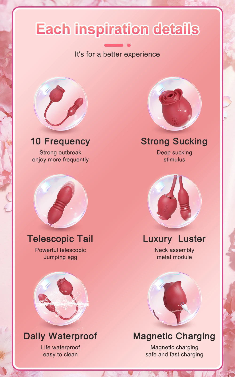 Sexy Adult Female Rose-Sucking Dildo Vibrator for Women Nipple Clit Stimulator Vibrating Penetration Vagina Vibrator Sex Toys 18