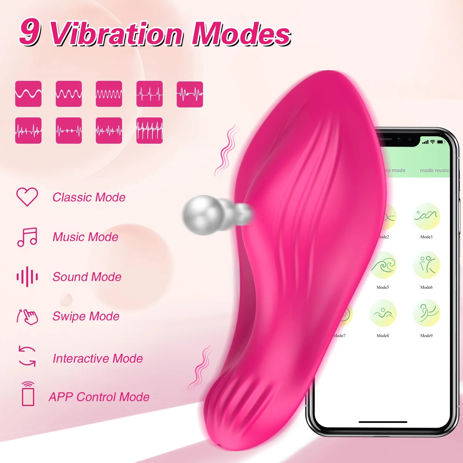 Mini Wearable Vibrator for Female Clit Stimulator Wireless Bluetooth APP Control Vibrating for Women Masturbator Adult Sex Toys