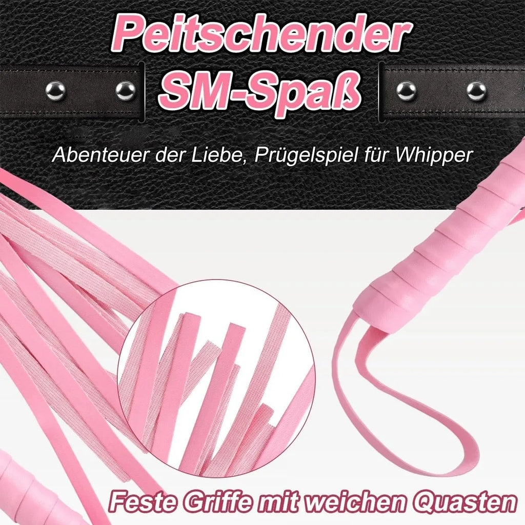 Restraint Flogger Adult Whip BDSM Sex Play Paddle with Tassels Role Play Slaves Punishment Spanking Whip for Couples Gay Flirt