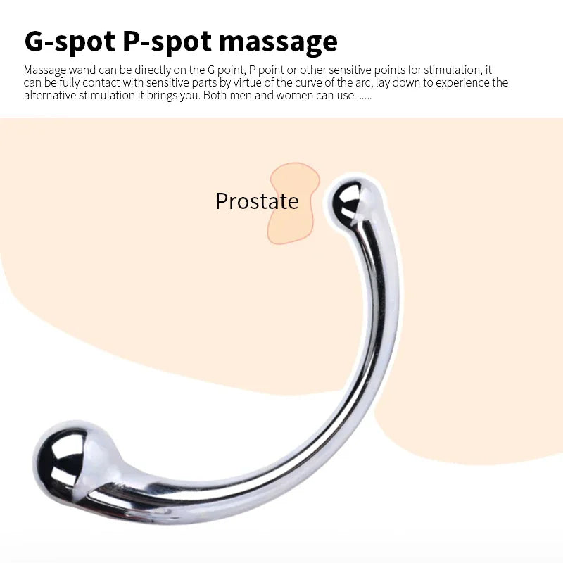 Metal Anal Plug Double Ended Stainless Steel G Spot Wand Butt Plug Prostate Massage Anal Dildo Plug Adult Sex Toys for Men Women