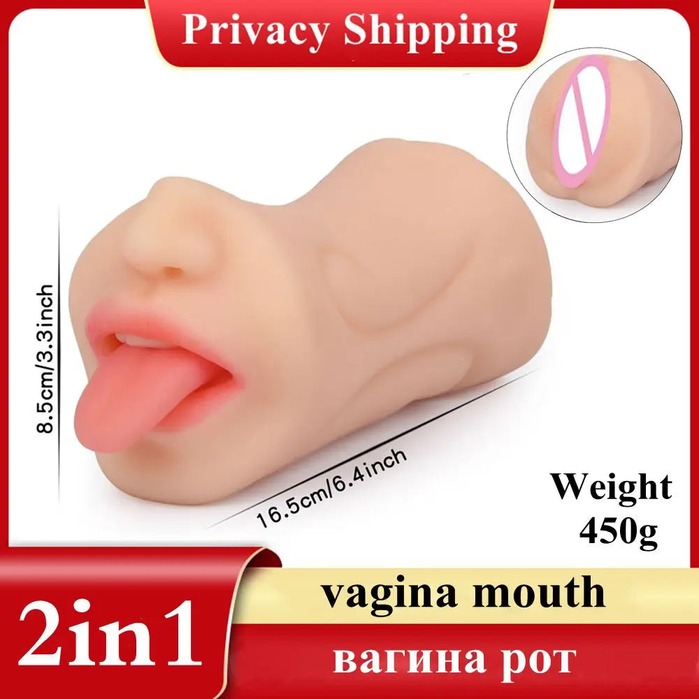 3 in 1 Masturbator for Male Realistic Vagina Oral Sex Toys Pocket Pusssy Deep Throat Masturbation Man Blowjob Sex Tool for Men